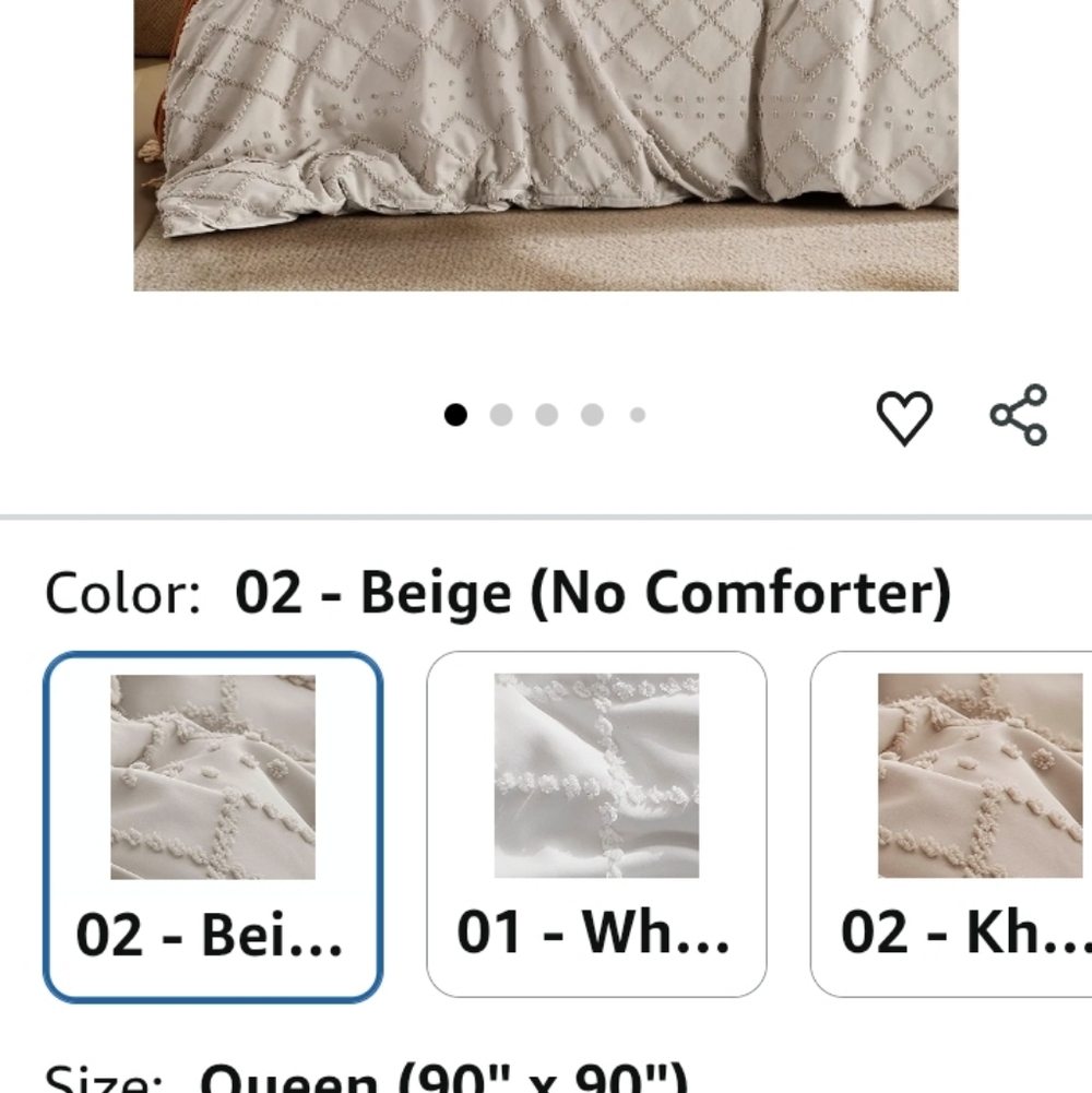 Bedsure Boho Beige(Queen) Duvet Bedding Set-New Never Used. - Picture 5 of 8